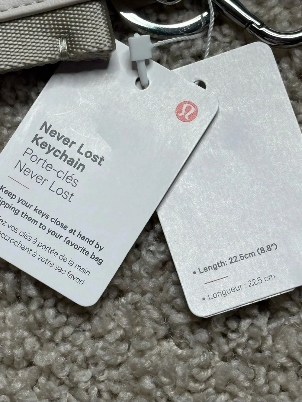 Lululemon Never Lost Keychain
